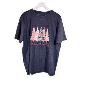 Christmas Tree Merry Christmas Grey Shirt sz 2XL